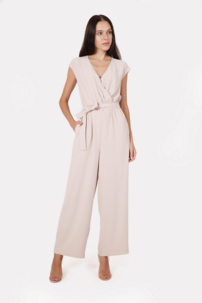 Комбінезон бежевого кольору прямого силуету Каям