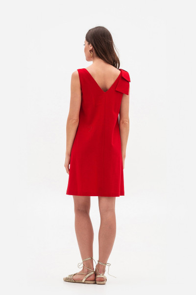 Червоний лляний міні сарафан Пулін 13 Червоний лляний міні сарафан Пулін 13