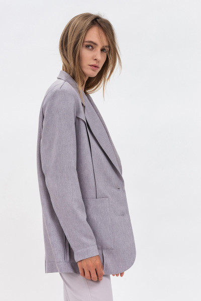 Сірий жіночий жакет вільного крою з костюмної тканини Меларі