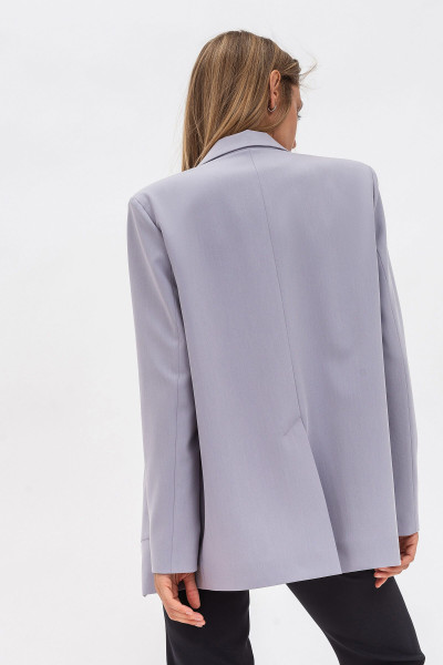 Класичний жіночий жакет на два гудзики сірого кольору Пейсі 01