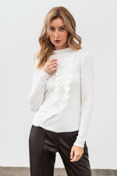 Трикотажний джемпер білого кольору Лістея 02