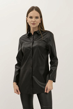 Сорочка прямого крою чорного кольору Сіфре 02