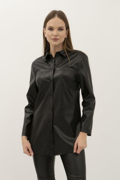 Сорочка прямого крою чорного кольору Сіфре 02