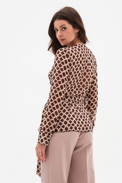 Шифонова блуза коричневого кольору Тарія