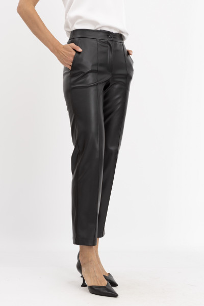 Брюки з екошкіри чорні Салена 01