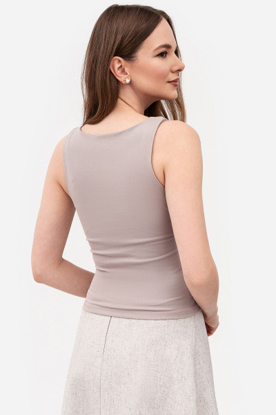 Майка з глибоким вирізом кольору капучино 25101003