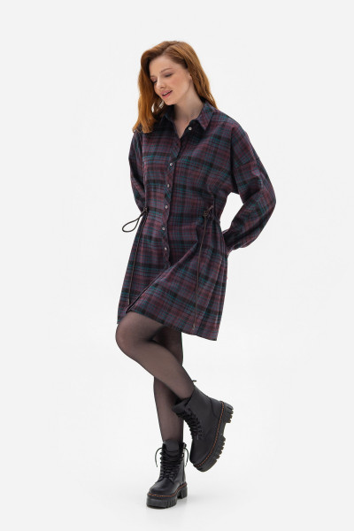 Сукня-сорочка довжини міні  у  клітинку Ксанія