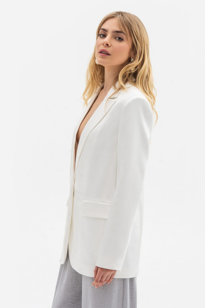 Однобортний жакет oversize білого кольору Ясена 01