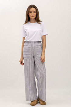 Брюки-палаццо сірого кольору Доляна