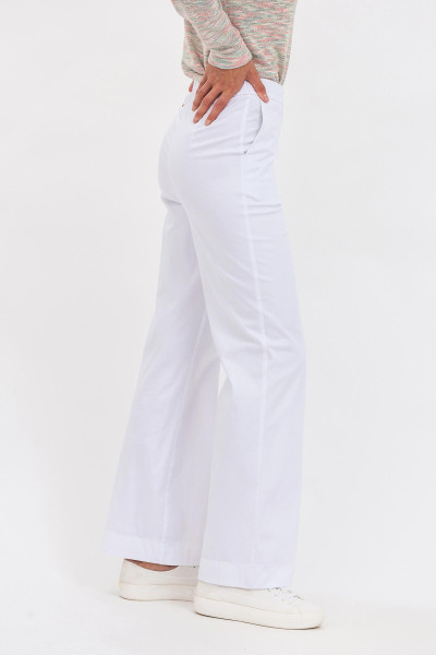 Класичні жіночі штани прямого крою з котону молочного відтінку Іберія