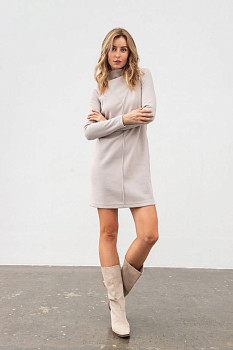 Бежева трикотажна сукня довжини міні Ліам 01 Бежева трикотажна сукня довжини міні Ліам 01