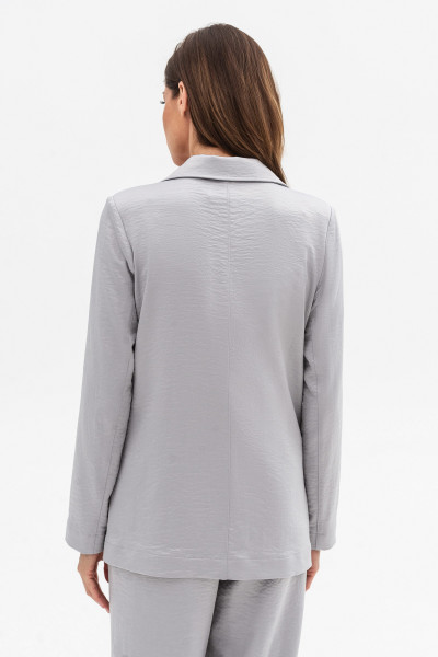 Однобортний шовковий жакет сірого  кольору Віград 33