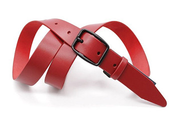 Жіночий ремінь з натуральної шкіри червоного кольору 530/159