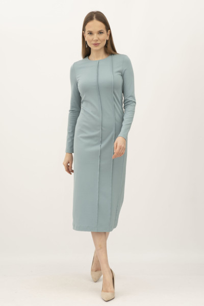 М'ятна трикотажна сукня довжини міді Дарен 03 М'ятна трикотажна сукня довжини міді Дарен 03