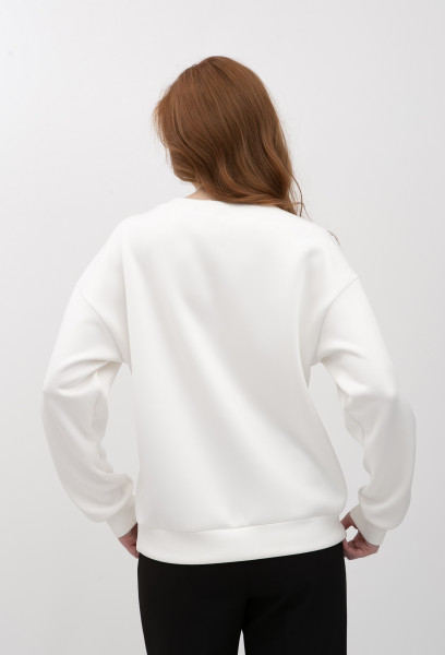 Жіночий світшот трикотажний молочного кольору Теріса 01