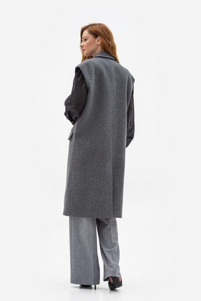 Довгий жилет оверсайз сірого кольору Ліакра 11