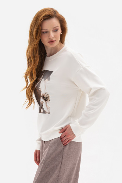 Трикотажний світшот молочного кольору Віолія 02