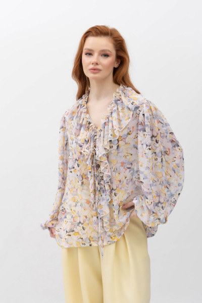 Шифонова блуза у квітковий принт Нілда