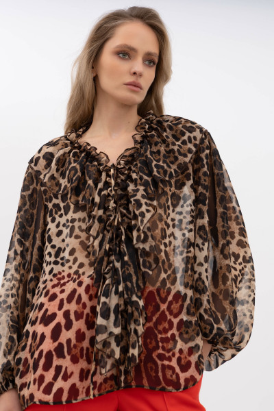 Шифонова блуза з леопардовим принтом Нілда 1