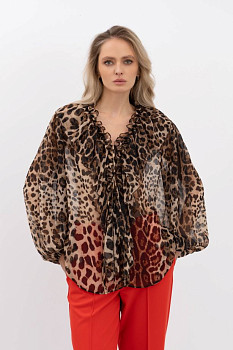 Шифонова блуза з леопардовим принтом Нілда 1