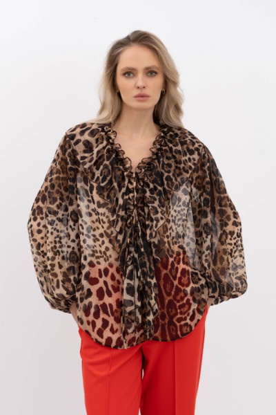 Шифонова блуза з леопардовим принтом Нілда 1