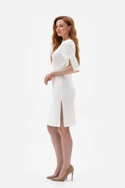 Молочна сукня міні з костюмної тканини Кіліан Молочна сукня міні з костюмної тканини Кіліан