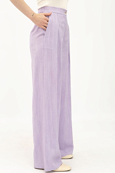 Лляні брюки палаццо бузкові Меларі 16