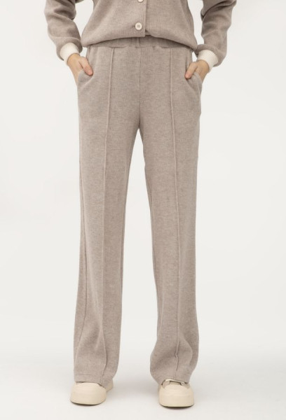 Трикотажні бежеві штани з кишенями Ланея 01