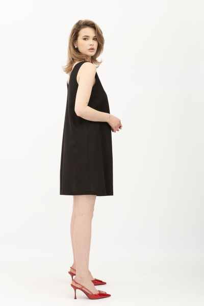 Чорний лляний міні сарафан Пулін 1 Чорний лляний міні сарафан Пулін 1