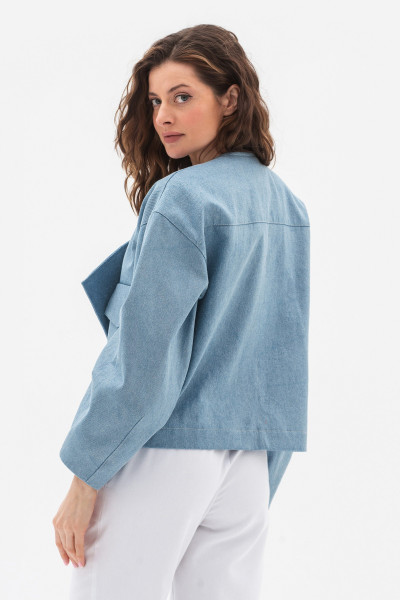 Котонова куртка вільного силуету сріблястого кольору Чаріна 01