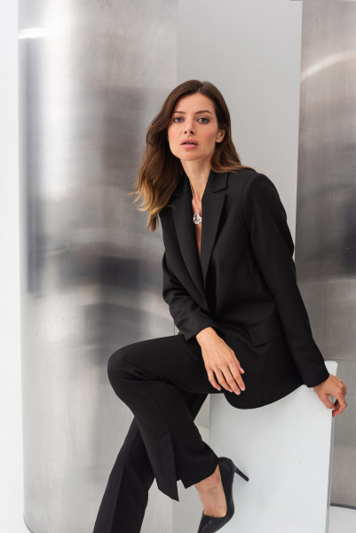 Жакет жіночій однобортний чорного  кольору Агріна