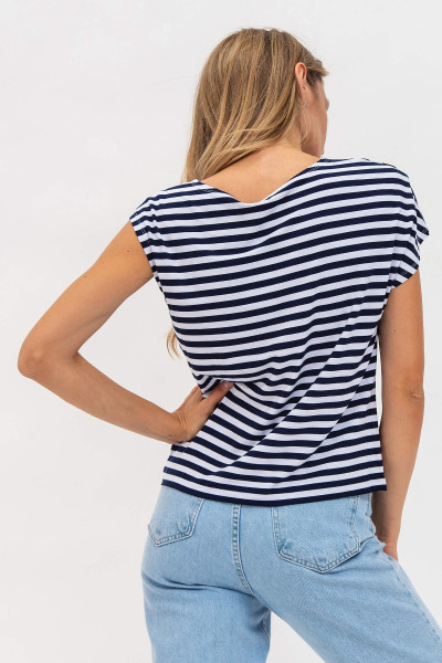 Футболка з трикотажу в смужку Ензі 2