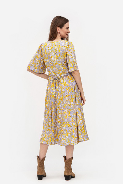 Сукня зі штапелю напівприталеного силуету сірого кольору Ортія 01 Сукня зі штапелю напівприталеного силуету сірого кольору Ортія 01