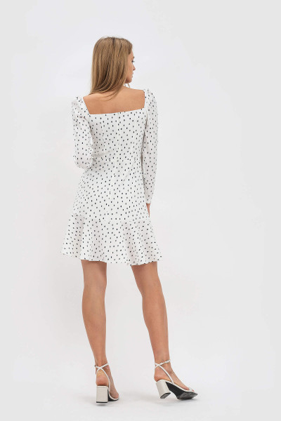 Жіноча мінісукня з костюмної тканини молочного відтінку Дафнія 01 Жіноча мінісукня з костюмної тканини молочного відтінку Дафнія 01