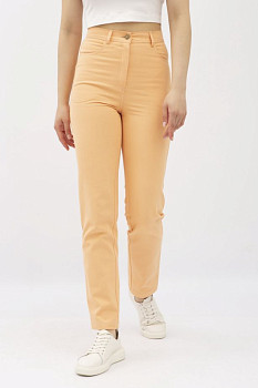 Штани в стилі денім з котону теракотового кольору Сторі 03