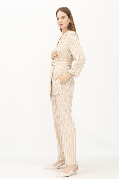 Костюм з льону бежевий жакет та брюки Данді 11 Костюм з льону бежевий жакет та брюки Данді 11