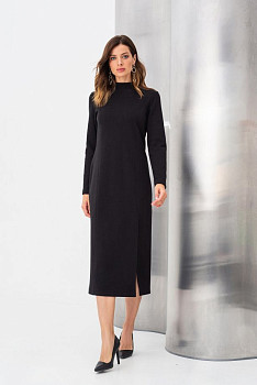 Трикотажна сукня чорного кольору довжини міді Зірел 01 Трикотажна сукня чорного кольору довжини міді Зірел 01