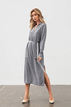 Сукня трикотажна сірого кольору з розрізом Венда Сукня трикотажна сірого кольору з розрізом Венда