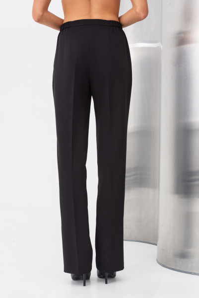 Чорні жіночі класичні брюки зі шліцею Агріна