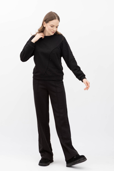 Базові трикотажні брюки чорного кольору Орсіна 01