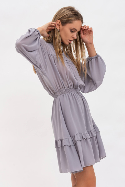 Шифонова жіноча сукня з довгим рукавом сірого відтінку Брея Шифонова жіноча сукня з довгим рукавом сірого відтінку Брея
