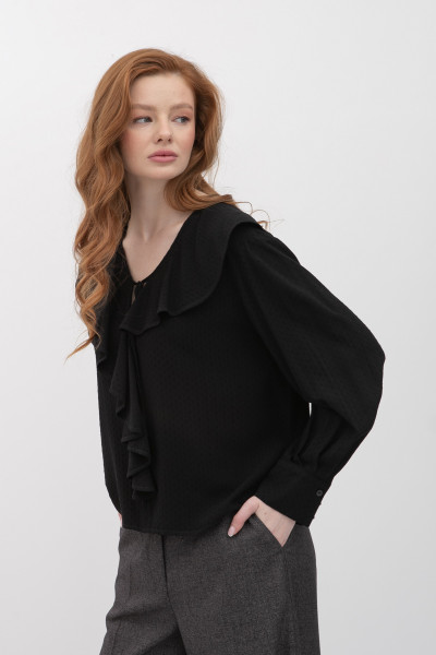 Блуза прямого силуету чорного кольору Еліора 01