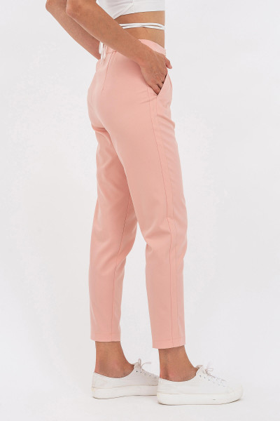 Літні жіночі штани прямого крою з високою посадкою з костюмної тканини Рітон