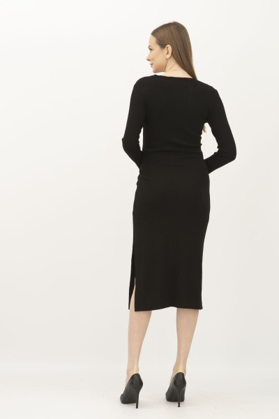 Трикотажна сукня з меланжевої тканини чорна Ідофєя 02 Трикотажна сукня з меланжевої тканини чорна Ідофєя 02