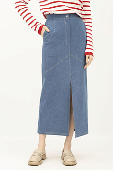 Спідниця міді денім синього кольору Адагер 1