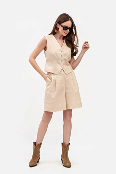 Класичні лляні шорти бежевого кольору Ар'яс 11