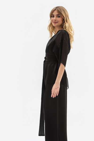 Прозора туніка вільного силуету чорного кольору Чирін Прозора туніка вільного силуету чорного кольору Чирін