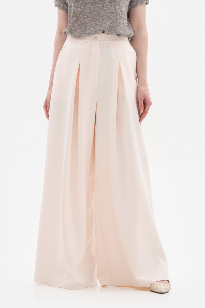 Широкі брюки з костюмної тканини молочного кольору Ліама