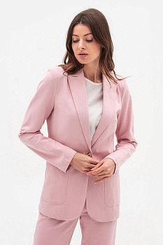 Однобортний котоновий жакет рожевого кольору Віград 11