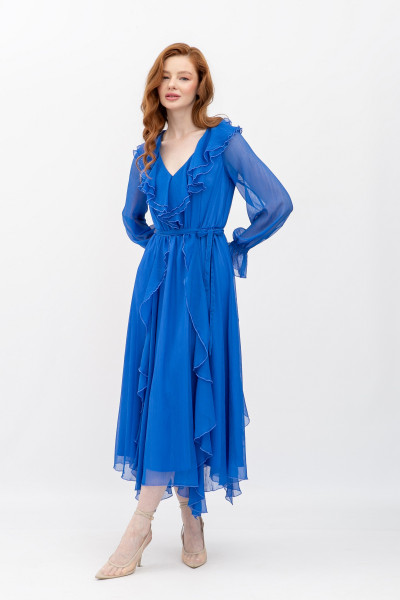Шифонова сукня синього кольору Нірела 03 Шифонова сукня синього кольору Нірела 03